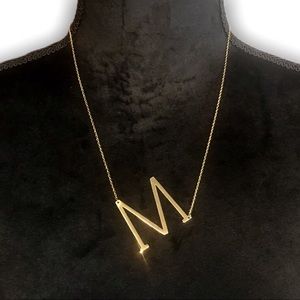 Gold Initial Pendant Necklace Letters A-Z